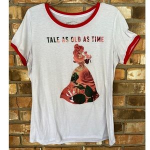 Disney A Tale as Old as Time Beauty and the Beast Women’s Short Sleeve Tee XL